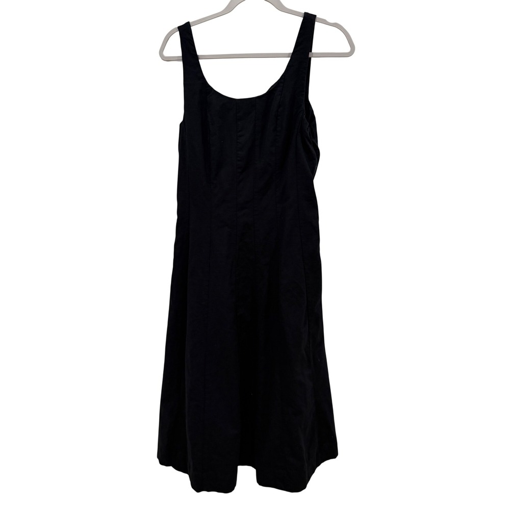 A New Day Black Sleeveless Midi Dress Scoop Neck Paneled Size 6 018099855